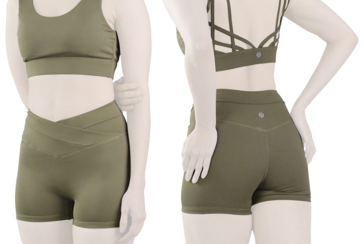 ست نیم تنه و کشاله بند ورزشی زنانه لولولمون زیتونی